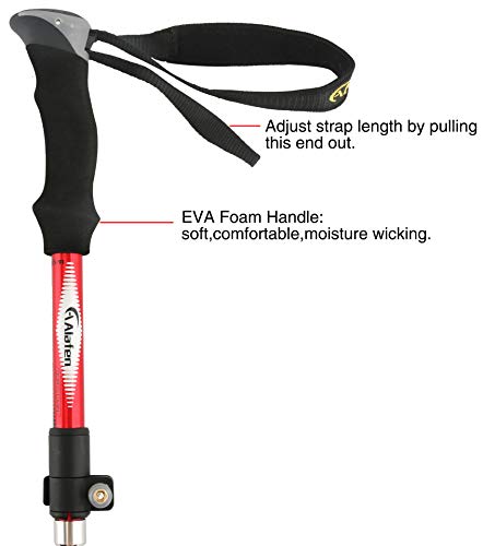 A ALAFEN Aluminum Collapsible Ultralight Travel Trekking Hiking Pole for Men and Women (Fits 5'3" - 6'2")