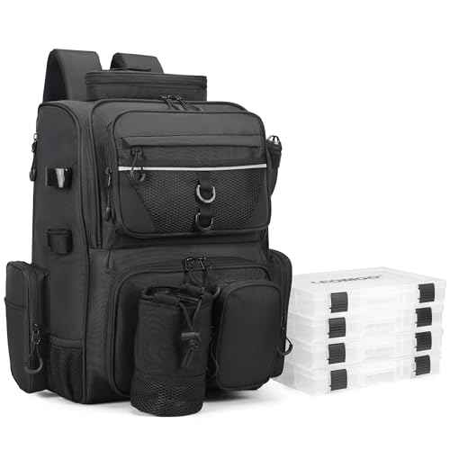 Fishing Tackle Backpack With Rod Holders, Large 40L Fishing Backpack for Camping, Hiking