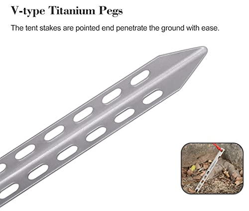 iBasingo 6-8 Pieces/Lot Ultralight Titanium Tent Pegs Outdoor Camping Tent Stakes for Sand Heavy Duty Portable Tent Nail f...