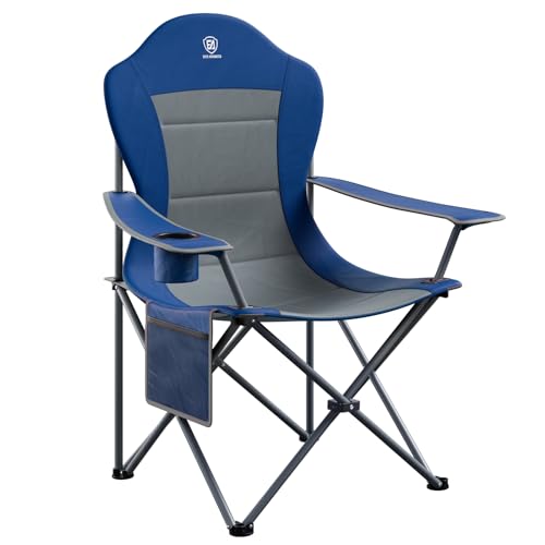 EVER ADVANCED Folding Camping Chair with High Back Padded 2 Pack Oversized Portable Lawn Chairs Lightweight Sturdy Steel F...