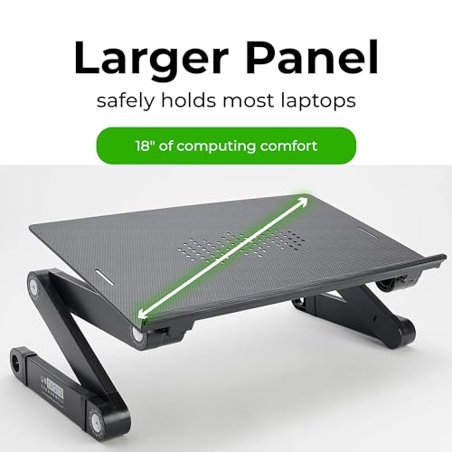 Uncaged Ergonomics WorkEZ Adjustable Laptop Stand for Desk, Laptop Stand Adjustable Height, Foldable Aluminum Cooling Comp...