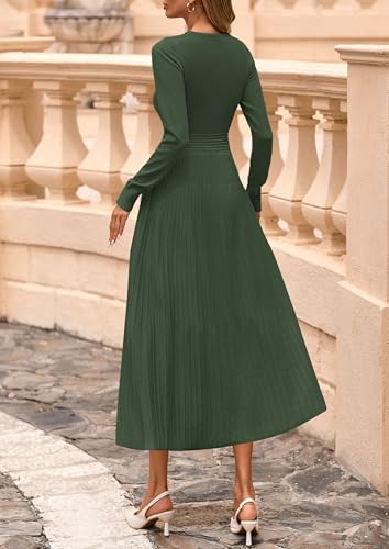 PRETTYGARDEN Womens Sweater Dress 2026 Long Sleeve Elegant Knit A Line Fall Wedding Guest Cocktail Midi Winter Dresses