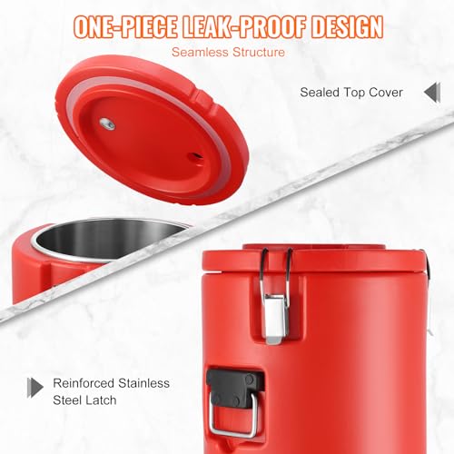 VEVOR Stainless Steel Insulated Beverage Dispenser, 4.5 Gallon 17.2 Liter, Thermal Hot and Cold Drink Server Dispenser wit...