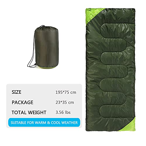 Camping Sleeping Bag for Adults Boys and Girls,Cold and Warm Weather-Summer, Spring, Fall, Lightweight, Waterproof Compact...
