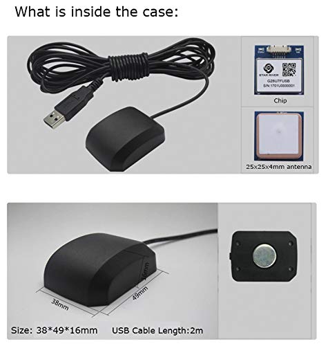 VK-162 G-Mouse USB GPS Dongle Navigation Module External GPS Antenna Remote Mount USB GPS Receiver for Raspberry Pi Suppor...