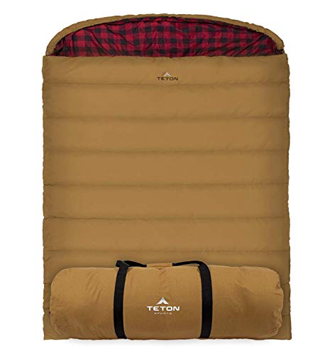 Teton Mammoth Queen Size Double Sleeping Bag- A Warm Bag The Whole Family can Enjoy – Great for Camping, Hunting and Base ...