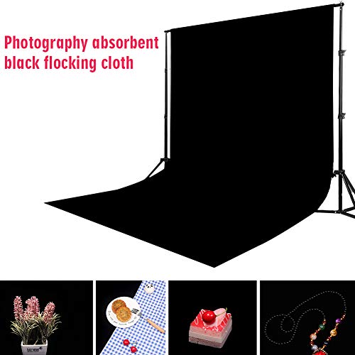 Black Velvet Photography Backdrop,Light Absorbing Non Reflective Solid Professional Black Background Cloth