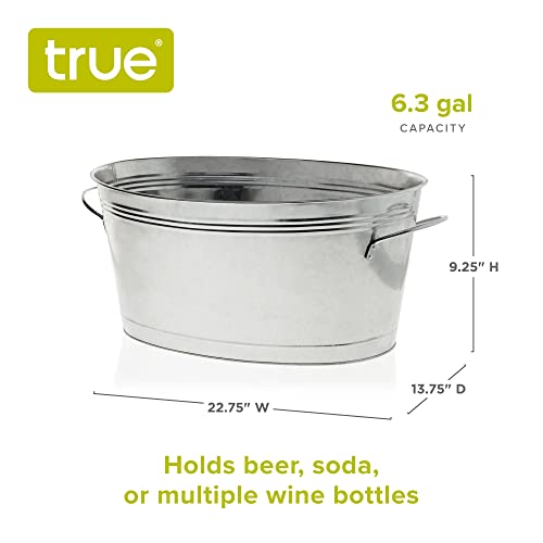 True Galvanized Tub, Large Ice Buckets for Parties, Beverage Cooler for Beer, Wine, Soda, Bottled Water, Rustic Beverage T...