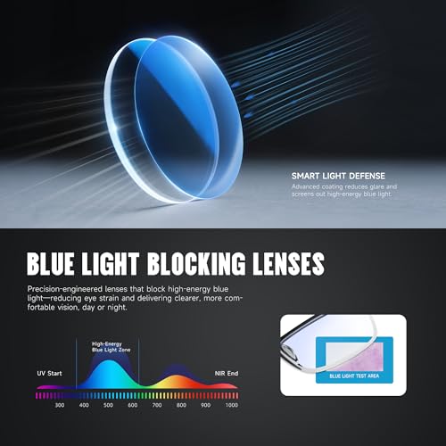AIMISUV 6Pack Reading Glasses Men,Spring Hinge Blue Light Blocking Readers,Anti Eyestrain Computer Magnifying Eyeglasses