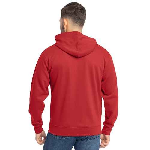 Fruit of the Loom Men's Eversoft Fleece Sweatshirts & Hoodies, Full Zip-Red, Small
