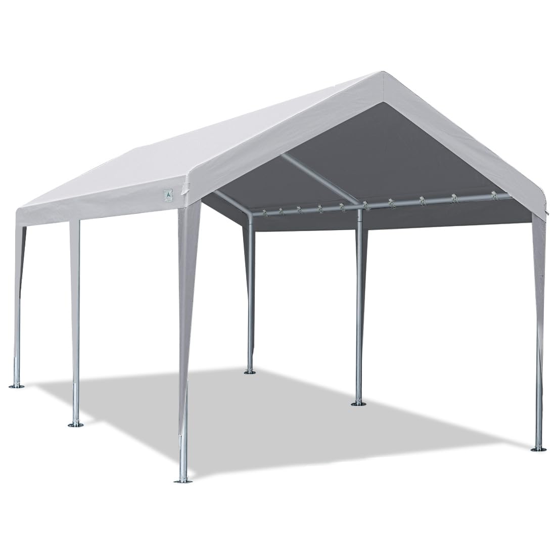 ADVANCE OUTDOOR Adjustable 10x20 ft Heavy Duty Carport Car Canopy Garage Boat Shelter Party Tent, Adjustable Height from 9.5 ft to 11 ft, Gray