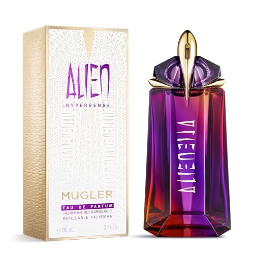 Mugler - Alien Hypersense - Eau de Parfum - Womens Perfume - Floral Woody Scent - Refillable - With Green Mandarin, Pear Accord, Jasmine, & Cashmere - 0.33 Fl Oz