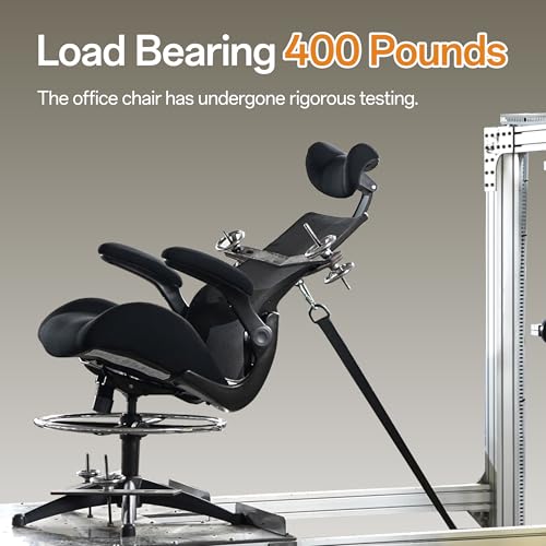 BOLISS Drafting Office Chair 400lbs High Back Wide Standing Desk Chair Comfortable with Flip up Armrests Lumbar Support Ad...