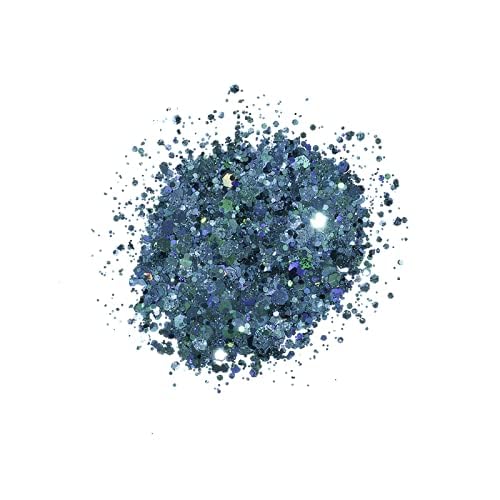 Kiara Sky Nail Art 3D Glitter 1 oz | Sprinkle On Collection | Mix with Acrylic, Gel Polish or dip Powder | Blue Fin