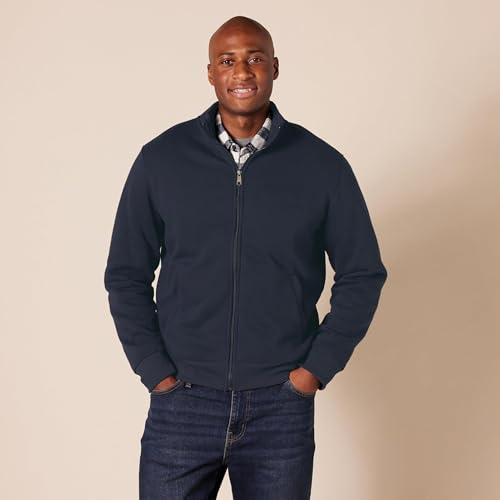 Amazon Essentials Men's Sweatshirt, Mock Neck, Fleece Zip Up