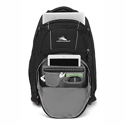 High Sierra Freewheel Wheeled Laptop Backpack, Black, 20.5 x 13.5 x 8-Inch