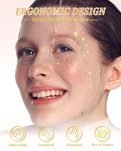 SUMEITANG Glitter Freckles Face Tattoo Patches - 12PCS Temporary Sparkle Face Stickers with 10 Remover Wipes | Waterproof ...