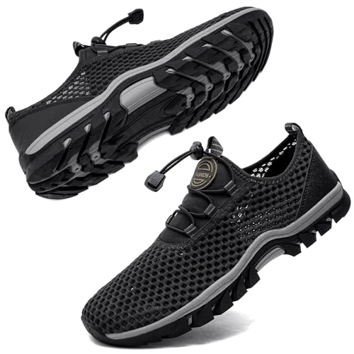 DXINZHI Water Shoes Men Outdoor Hiking Shoes Quick Drying Beach Aqua Shoes Men's Amphibious Water Shoes Summer Non-Slip Qu...