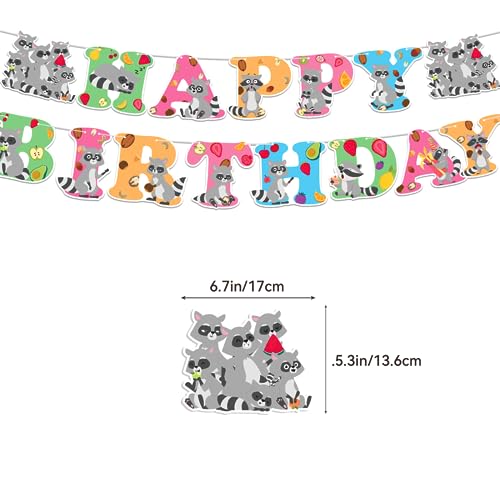 Raccoon Party Decorations Birthday Party Supplies Includes Banner Spirals Cake Topper Cupcake Toppers Balloons For Woodlan...