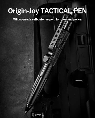 Origin-Joy Tactical Pens Self Defense, Military EDC Heavy Duty Metal Survival Pen with Tungsten Steel Tip for Men and Poli...