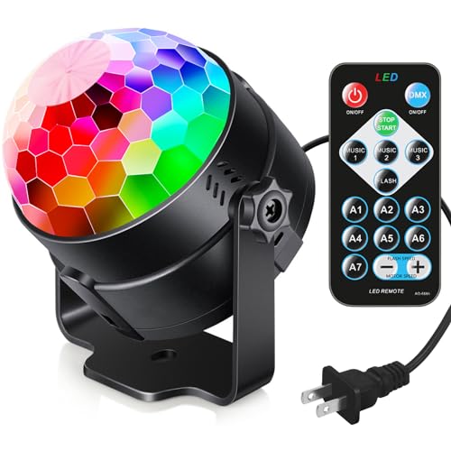 Luditek Sound Activated Party Lights with Remote DJ Lighting, Disco Ball Strobe Stage Light for Home Room Dance Parties Bi...