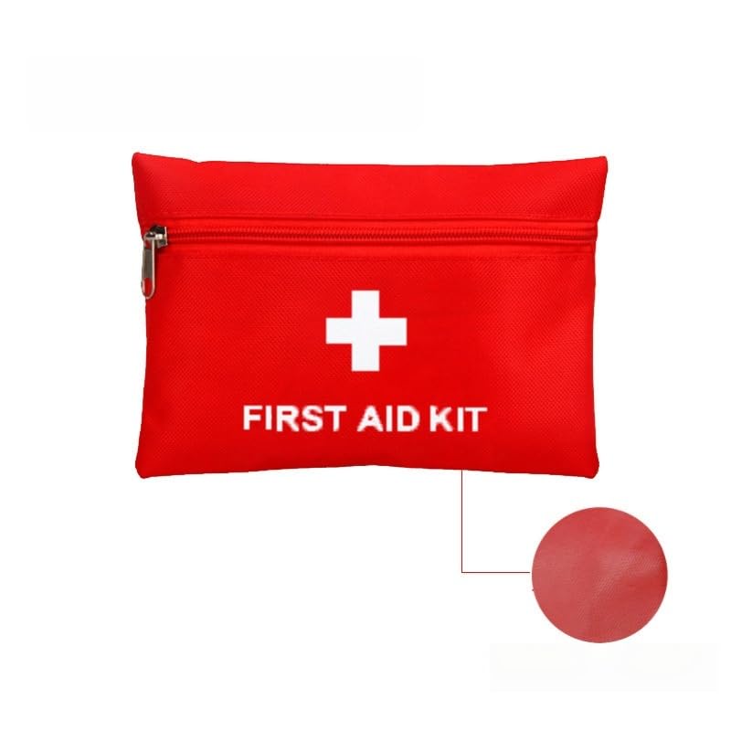First Aid Kit Emergency Empty Medicine Storage Bag for Travel Portable Rescue Pill Pocket with Zipper Waterproof Small Red...