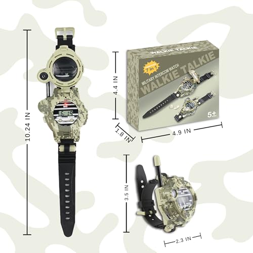 cxjoigxi Walkie Talkies for Kids Rechargeable, Spy Watch Army Toys, 7 in 1 Walkie Talkie Watches with Flashlight, Two-Way ...