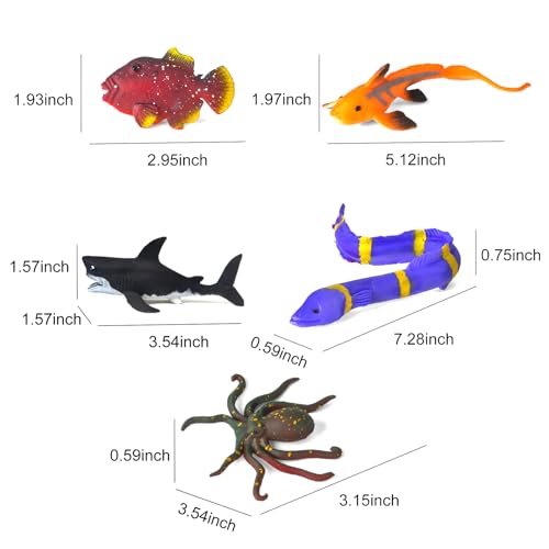 12 Pack Color Changing Sea Animal Toys,Change Color Ocean Animals Figures,Mold Free Bath Toys for Toddlers Kids,Water Tabl...