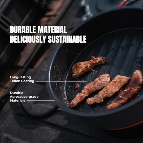Stoke Voltaics Nomad Cooking System, Electric Camping Stove 200-1000W with Pan & Pot, 120V Portable Outdoor Cooking Gear S...