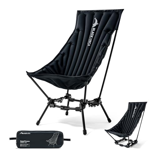 BLACK ORCA High Back Camping Chairs Inflatable Portable Camping Chair Lightweight Compact Folding Chairs with Carry Bag fo...
