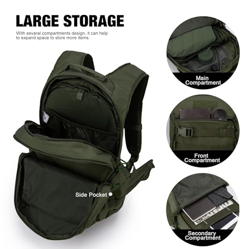 Mardingtop 28L Tactical Backpack for Men with 2.5 Liter Hydration Bladder for Hiking Camping