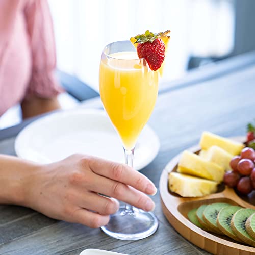 KLOVEO Plastic Champagne Flutes - Set of 6 - Made in Italy - Insanely Durable and Versatile Plastic Champagne Glasses - Re...