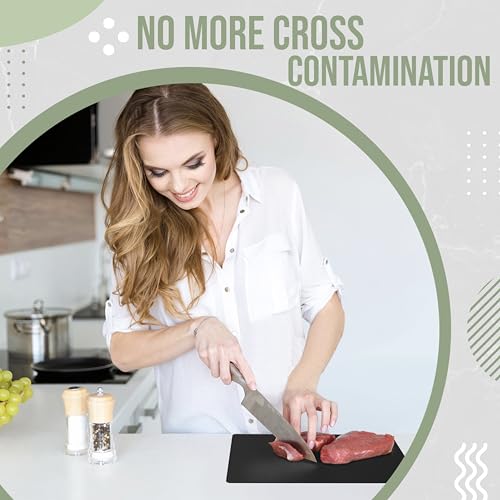 Crown Display Disposable Cutting Boards for Kitchen 25 Count Black Cutting Board 12 Inch X 17.5 Inch Flexible Cutting Boar...