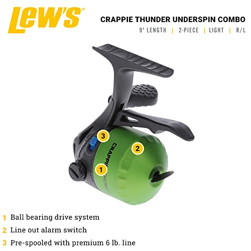Lew's Crappie Thunder 2pc Rod Underspin Reel
