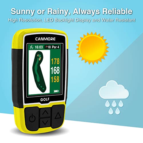 CANMORE HG200 Plus Golf GPS - Easy-to-Read Color preloaded 41,000 Course map Worldwide Shape of The Green and The Fairway-...