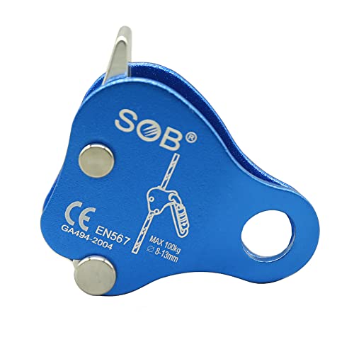 SOB Climbing Fall Protection Belay Device Ascender Protect Aluminum Magnesium Alloy Climbing Ascent Rope Grip Clamp for Mo...