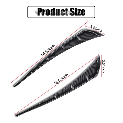 Miytsya 2 PCS Car Fender Side Vents, ABS Carbon Fiber Spoiler, Fender Decorative Stickers, Air Flow Intake Hole Grille Aut...
