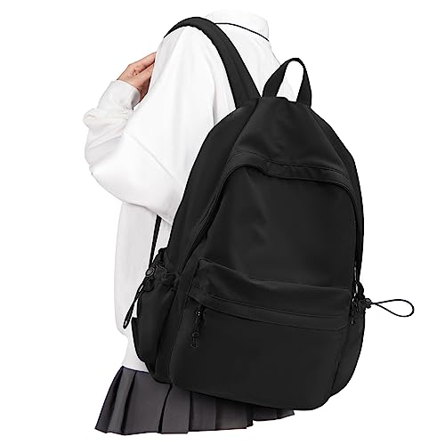 VECAVE School Backpack Black Waterproof Bookbag Casual Lightweight Travel Rucksack Daypack Backpacks for Men Women College...