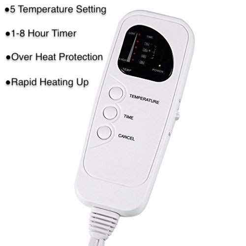 AIDENCOX Deluxe Ultra-Thick Fleece Massage Table Warmer,Heating Pad with 5 Heat Settings & Timer,12 Ft Cord and Overheat Protection for Spa Table,Massage Bed,Home Bed,71”x30”
