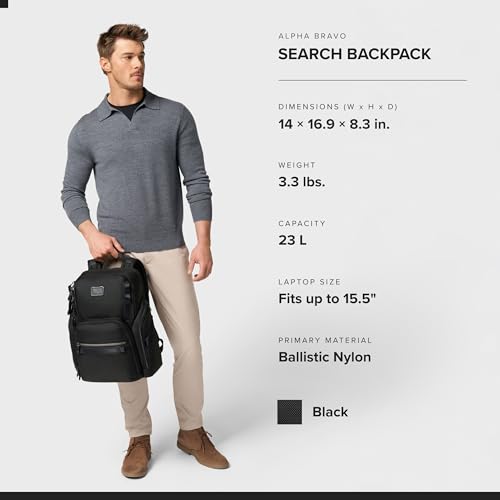 TUMI - Alpha Bravo Search Backpack - Laptop Backpack for Men & Women - Backpack for Work & Travel - 17.0" X 14.0" X 8.3" -...