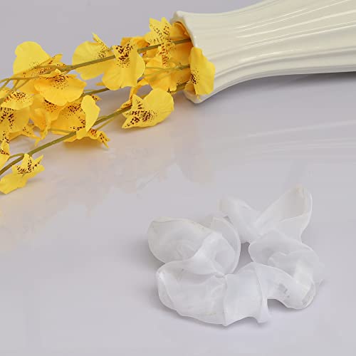 9 Pcs Light Up White Scrunchies, 3 Light Modes Halloween Led Hair Tie, Light Scrunchy for Girls, Glow Bands Ponyair Htail ...