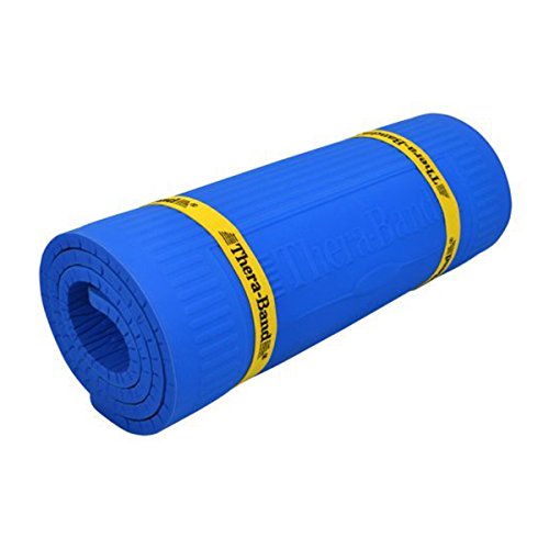THERABAND Exercise Mat, High Density Professional Floor Mat, Extra Thick, Heavy Duty, Waterproof & Washable Mat for Yoga or Rehab, 75 Inch Long, 2 Foot Wide X .6 Inch Thick, Blue