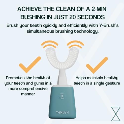 Y-Brush New 2025 Essential - Sonic Electric Toothbrush - 3 Months Battery Life with USB-C - 2 Brushing Modes - Clinically Proven - Adult