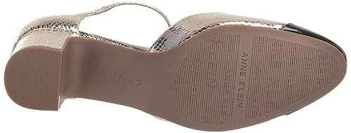 Anne Klein Women Pizetta Dress Heels, Light Gold with Black Patent Tip, 7, M