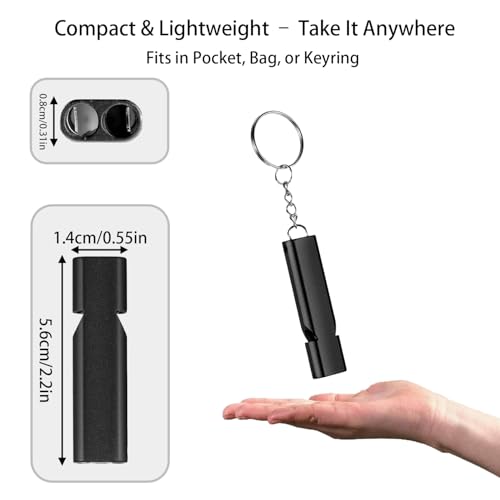 Premium Extra Loud Whistles for Camping Hiking Hunting Outdoors Sports and Emergency Situations, Sturdy but Light Aluminiu...