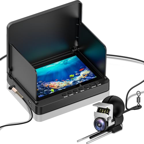 ZXBVSU Underwater Fishing Camera, Fishing Camera with Infrared Night Vision Light, Portable Fish Finder with 100ft Cable, ...