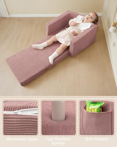 Jouha Toddle & Kids Chair,2-in-1 Soft Toddler Couches That Fold Out,Toddler Chairs Comfy 1-3 Years Old,Convertible Sofa to...