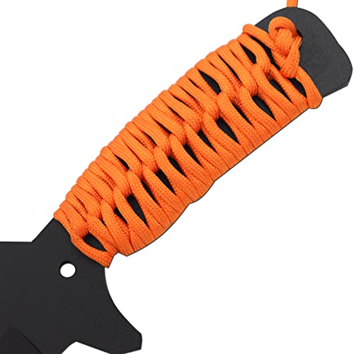 Snake Eye Tactical Fixed Blade Knife –Black Stainless Steel Blade, Cord Wrapped Handle, Full Tang, Includes Nylon Sheath -...