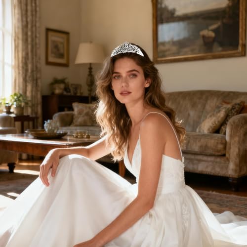 PEDOBALI 12 Pcs Crystal Tiara and Crowns, Princess Rhinestone Crown with Combs, Queen Prom Headband, Bride Wedding Tiara, ...