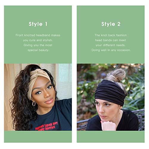 Tobeffect 7'' Extra Wide Headbands for Women, Large Thick Turban Head Wrap Headband, Boho Bandana Head Bands for Women's H...
